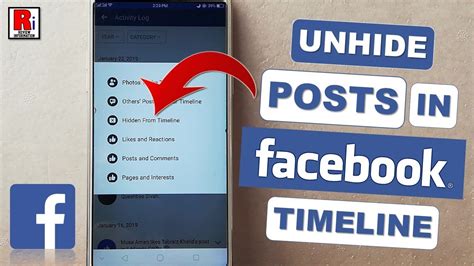 How do I unhide a tagged post on Facebook timeline?