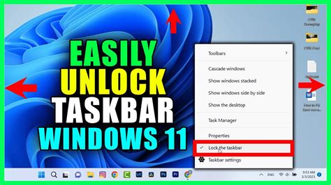 How do I unlock my taskbar?