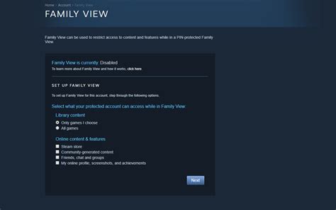 How do I use Family mode on Steam?