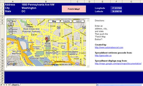 How do I use Google Maps in Excel?