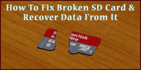 How do I use a broken SD card?