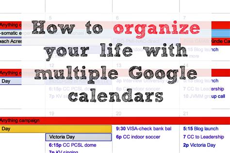 How do I use multiple Google calendars?