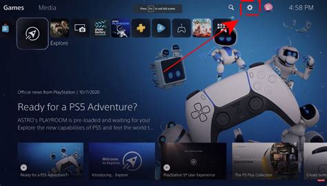 How do I use my home screen on ps5?