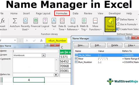How do I use name manager in Excel?