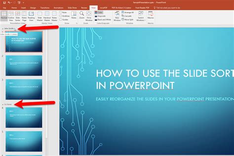 How do I view all slides on the left side in PowerPoint?