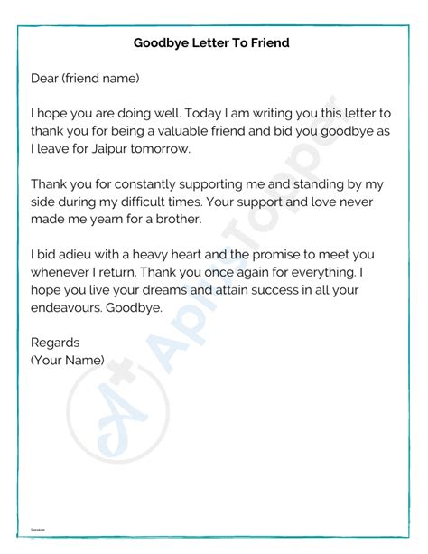 How do I write a goodbye letter to my child?