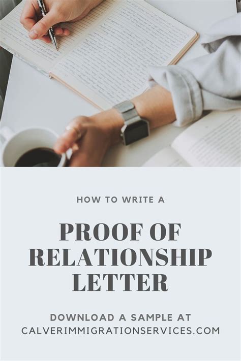 How do I write a proof of relationship letter for immigration?