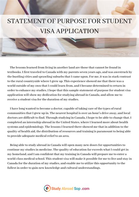 How do I write a statement of purpose for student visa?