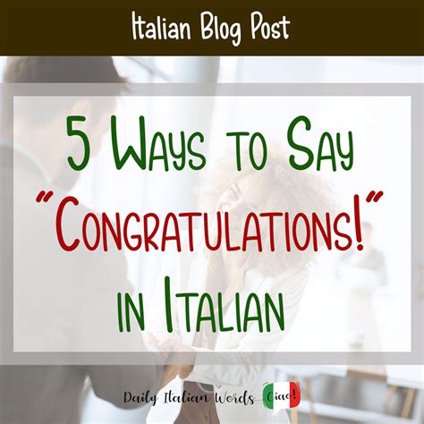 How do Italians say congratulations?