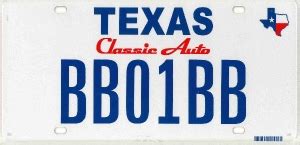 How do antique plates work in Texas?