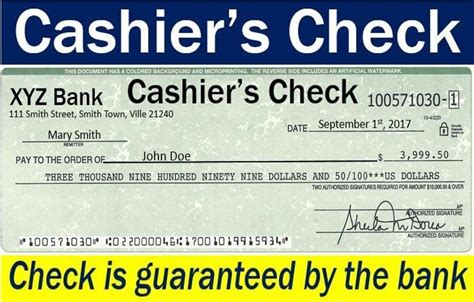 How do cashier check look like?