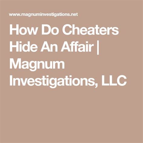 How do cheaters hide?