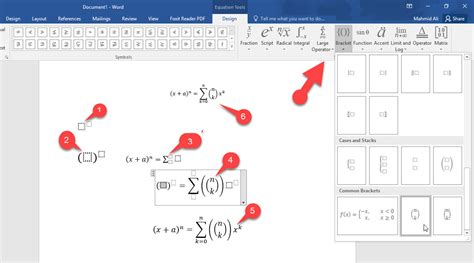 How do equations work in word?