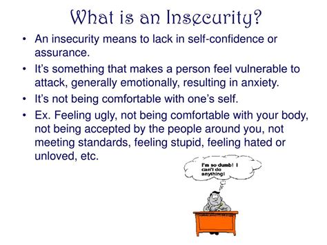 How do insecurities affect people?