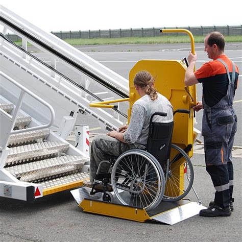 How do wheelchair users get on planes with stairs?