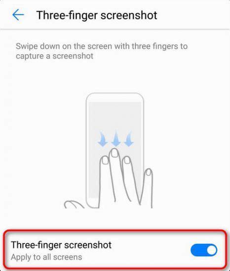 How do you activate finger screenshot?