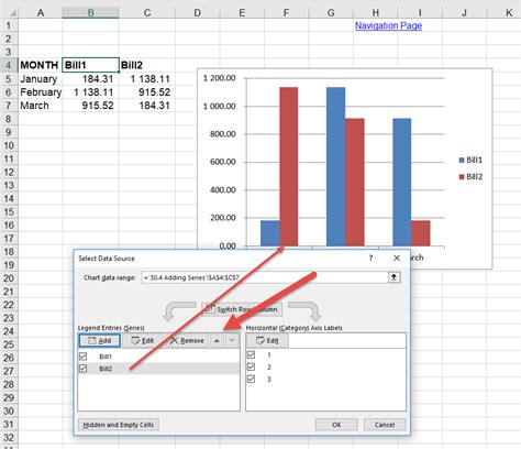 How do you add a second series in Excel?