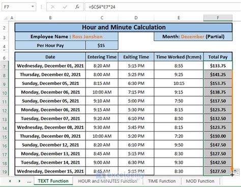 How do you add up hours for the week?