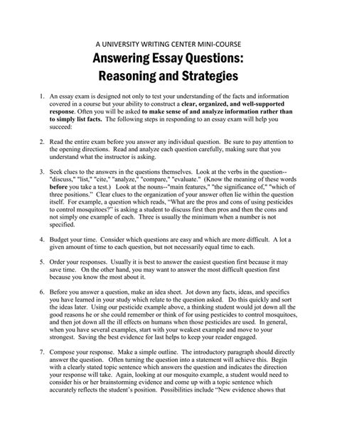How do you answer an A level essay?