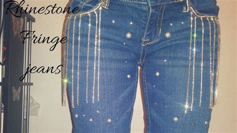 How do you attach rhinestones to jeans?