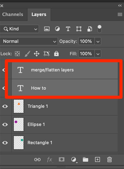 How do you auto merge layers in Photoshop?