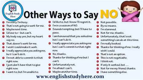 How do you avoid saying no?