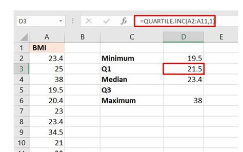 How do you calculate Q1 and Q3 in Excel?