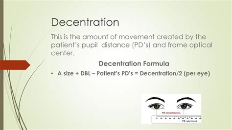 How do you calculate decentration?