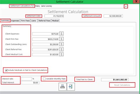 How do you calculate settlement amount?