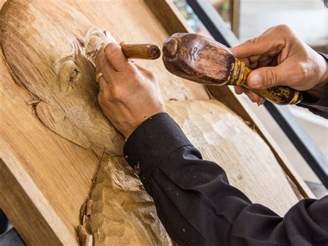 How do you carve a hole in wood?