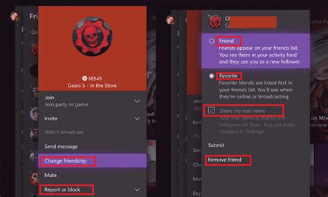 How do you change friendship on Xbox?