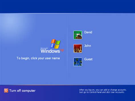 How do you change users on Windows XP?