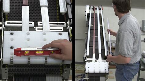 How do you check a conveyor belt alignment?