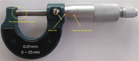 How do you check zero on a 0 to 1 micrometer?