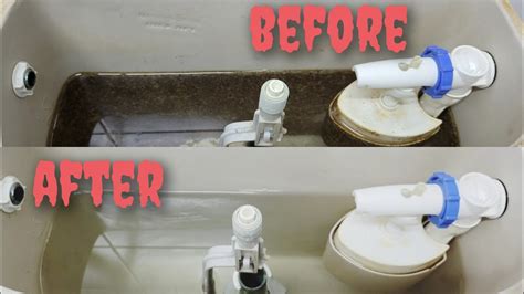 How do you clean a toilet tank without scrubbing it?