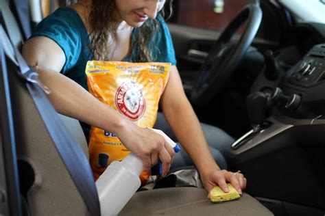 How do you clean car seats with baking soda?