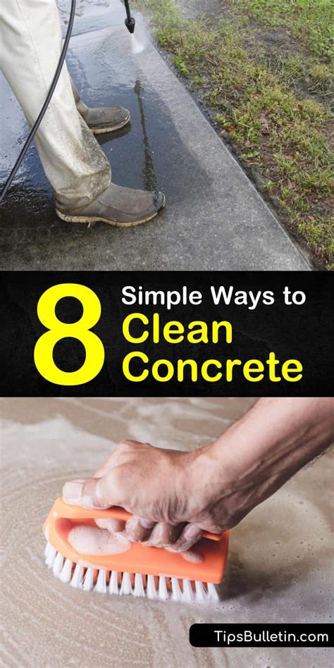 How do you clean concrete with vinegar?
