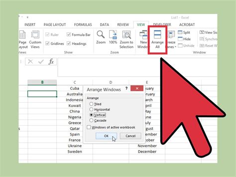 How do you compare tables in Excel?