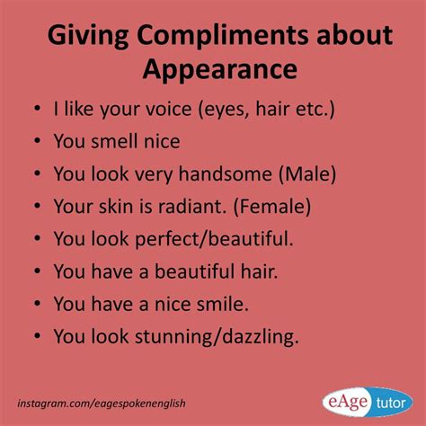 How do you compliment someone on their looks?