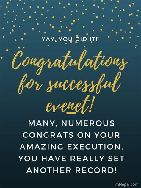 How do you congratulate a successful event?