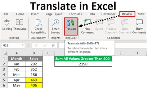 How do you convert German to English in Excel?