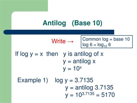 How do you convert log to anti log?