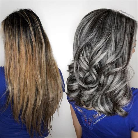 How do you cover grey hair with highlights and lowlights?
