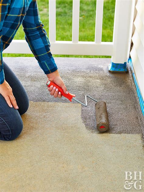 How do you cover stains on concrete?