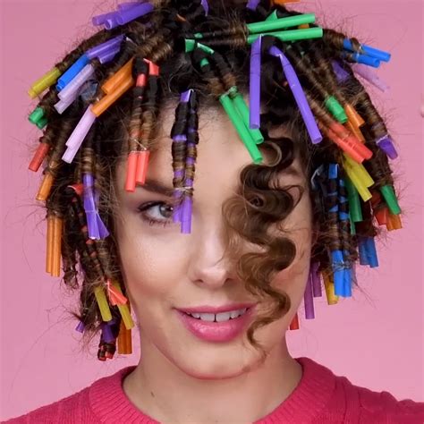 How do you curl your hair with bendy straws?