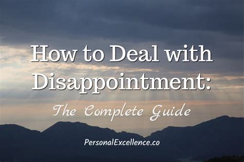 How do you deal with extreme disappointment?