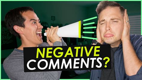 How do you deal with negative comments on YouTube?