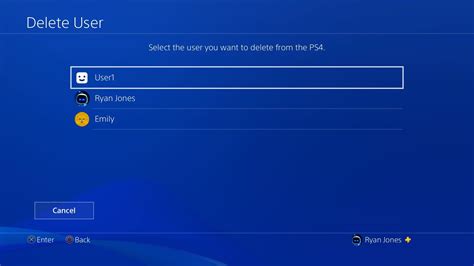 How do you delete an account a PS4 account on PS4?