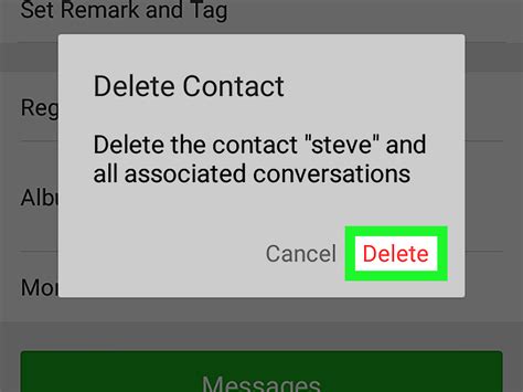How do you delete messaging contacts on Android?