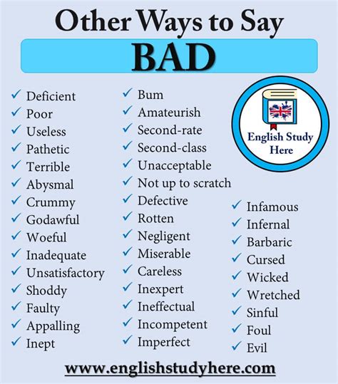 How do you describe a bad thing?